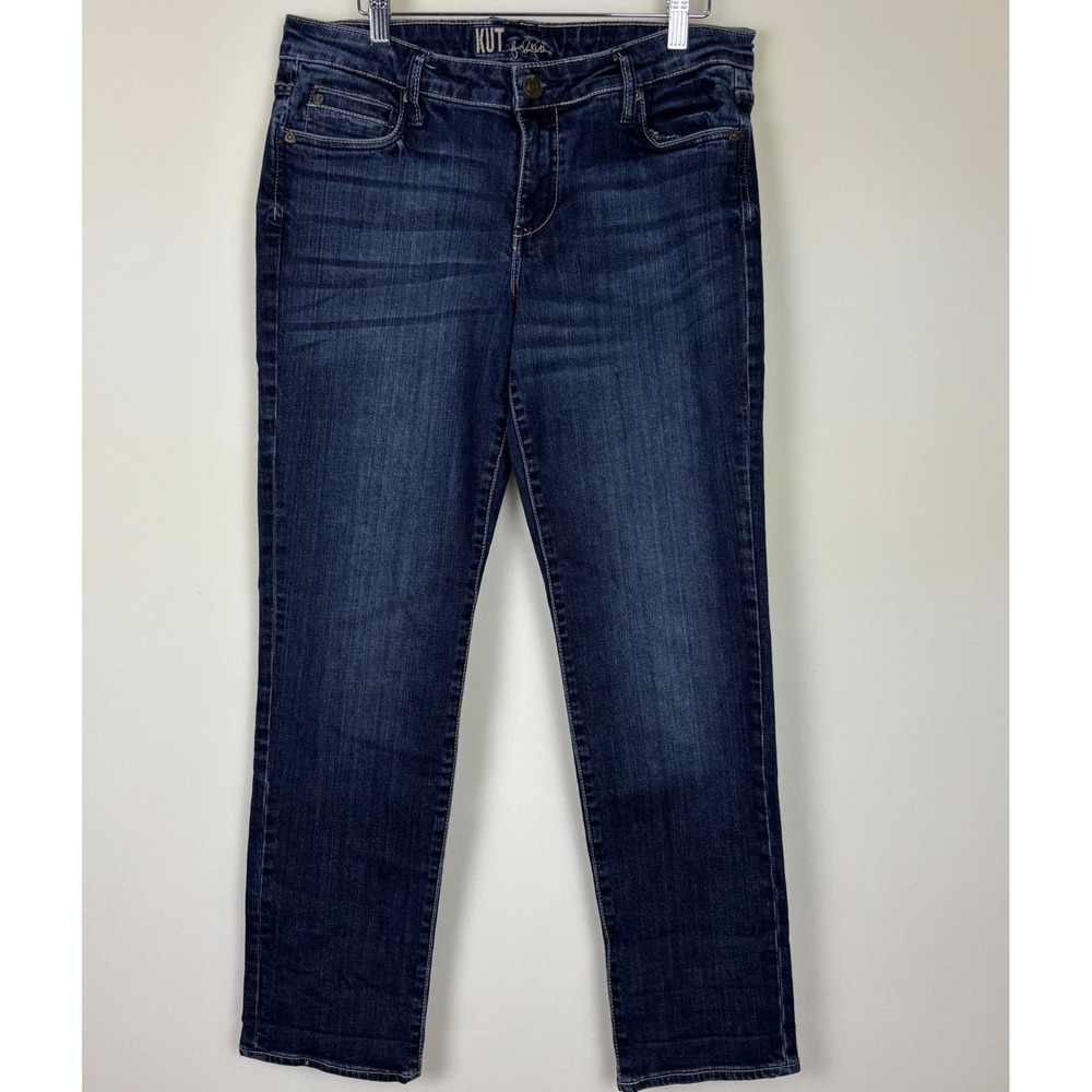 Kut From The Kloth Women's Jeams SZ 10 Dark Wash Straight Leg Closet Staple Fall